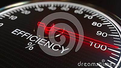 Efficiency meter or indicator. 3D rendering Stock Photo