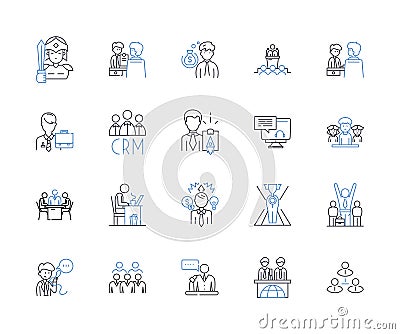 Efficiency planning line icons collection. Optimization, Streamlining, Planning, Productivity, Organizing, Time Vector Illustration