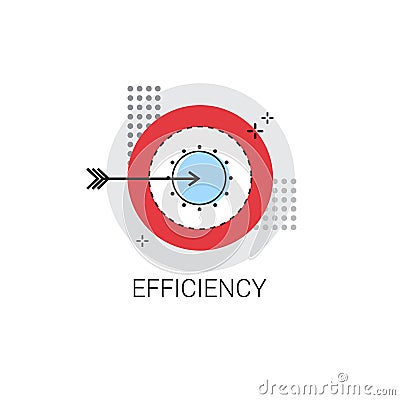 Efficiency Target Arrow Get Aim Business Concept Icon Vector Illustration Vector Illustration