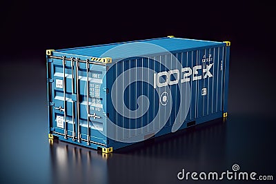 Efficient Cargo Transportation: A Reliable Container for Secure and Timely Deliveries. created with Generative AI Stock Photo