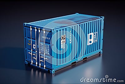 Efficient Cargo Transportation: A Reliable Container for Secure and Timely Deliveries. created with Generative AI Stock Photo