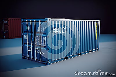 Efficient Cargo Transportation: A Reliable Container for Secure and Timely Deliveries. created with Generative AI Stock Photo