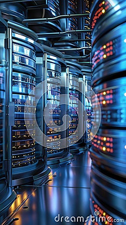 Efficient Data Management. Database stores and organizes large amounts of information Stock Photo