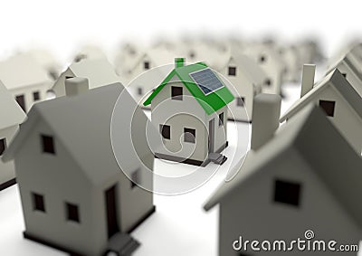 Efficient Energy house for save the world environment Stock Photo