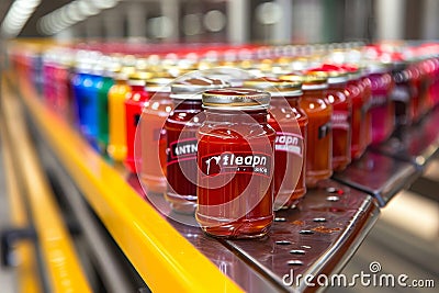 Efficient label production using flexographic printing machinery for quality output Stock Photo