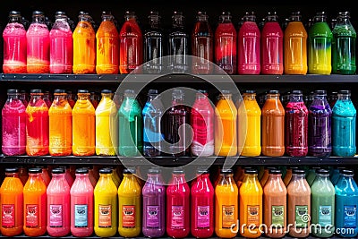 Efficient label production using flexographic printing machines for high quality output Stock Photo