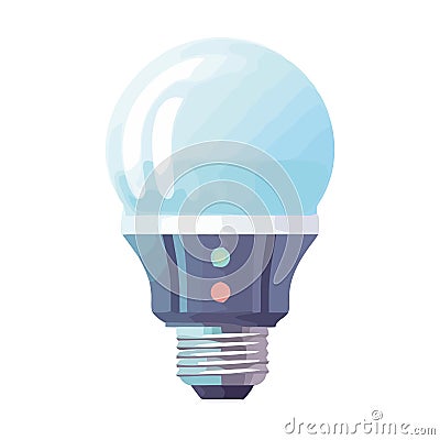 Efficient lightbulb glows bright, sparks innovation and creativity Vector Illustration