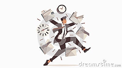 Efficient Multitasking Work and Time Management Concept for Productivity Vector Illustration