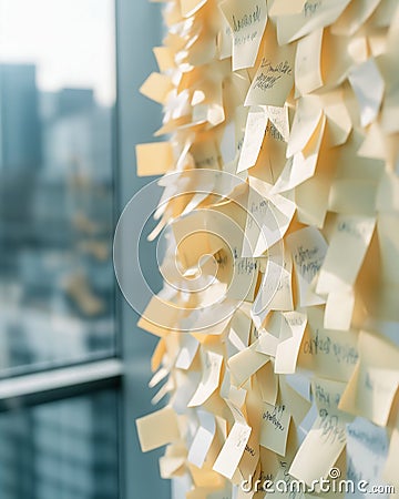 Efficient Organization: Utilizing Sticky Notes for Optimal Desig Stock Photo
