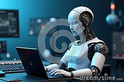 Efficient Robotics and Component Management Stock Photo