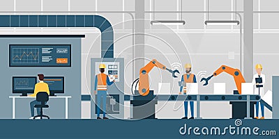 Smart factory and production line Vector Illustration