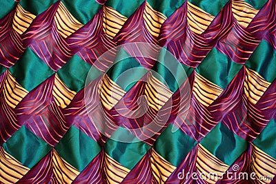 efficiently folded silk creating geometric patterns Stock Photo