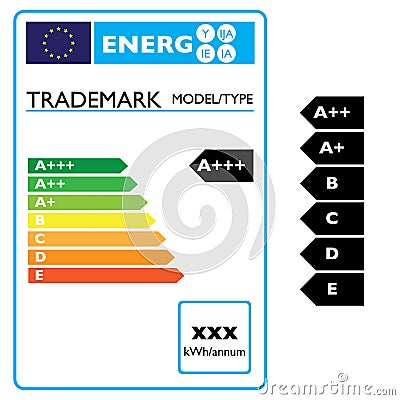 Effiency label Cartoon Illustration