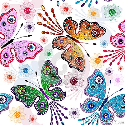Effortless floral pattern Vector Illustration