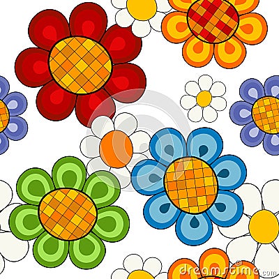 Effortless vivid floral pattern Vector Illustration