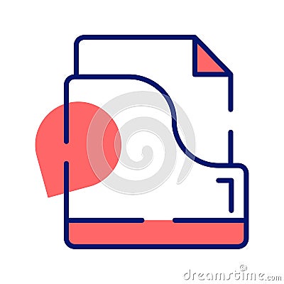 Effortlessly organize your digital world with this File Folder Icon. stationery item, archive containing document Vector Illustration