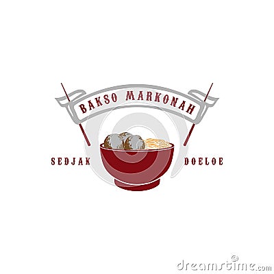 The Red bowl Noodles logo templates, suitable for any business related to ramen, noodles, fast food restaurants, Korean food, Japa Vector Illustration