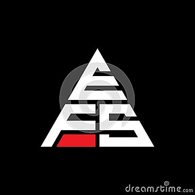 EFS triangle letter logo design with triangle shape. EFS triangle logo design monogram. EFS triangle vector logo template with red Vector Illustration
