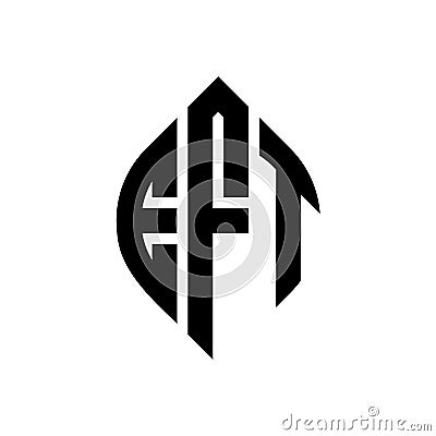 EFT circle letter logo design with circle and ellipse shape. EFT ellipse letters with typographic style. The three initials form a Vector Illustration