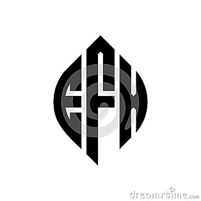 EFX circle letter logo design with circle and ellipse shape. EFX ellipse letters with typographic style. The three initials form a Vector Illustration