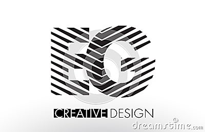 EG E G Lines Letter Design with Creative Elegant Zebra Vector Illustration
