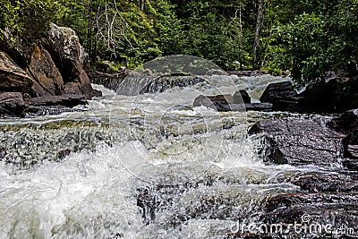 Egan Chutes Waterfall Near Bancroft, Ontario, Canada Stock Photo