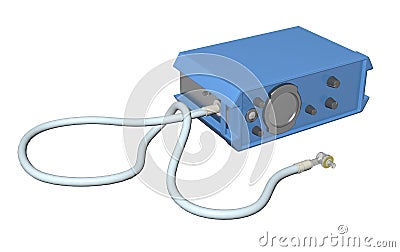 EGC or electrocardiogram device or cardiograph, 3D illustration Cartoon Illustration