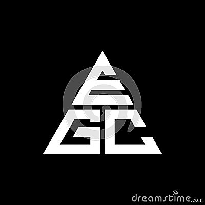 EGC triangle letter logo design with triangle shape. EGC triangle logo design monogram. EGC triangle vector logo template with red Vector Illustration