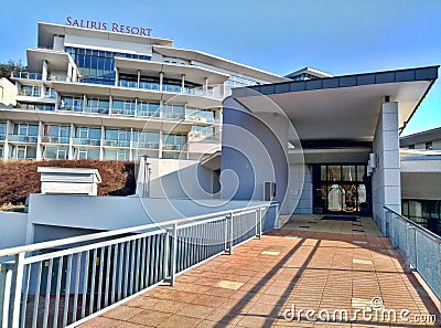 Egerszalok / Hungary - February 11 2012: Egerszalok thermal spring. Entrance view Editorial Stock Photo