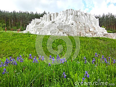 Egerszalok, Hungary - May 05, 2017: The Salt hills at the Saliris resort. Editorial Stock Photo