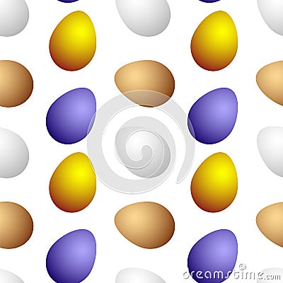 Colorful eggs on a white background Vector Illustration