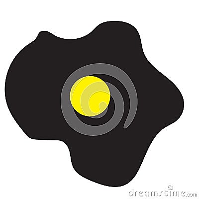 Black and Yellow Isolated Omelette Vector Illustration in Cartoon Style Vector Illustration