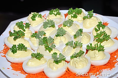 Egg appetizers Stock Photo