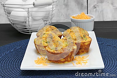 Egg, bacon and cheese breakfast muffins Stock Photo