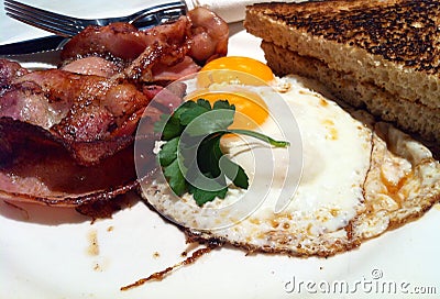 Egg bacon toast Stock Photo