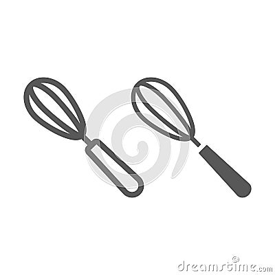 Egg beater line and glyph icon, kitchen Vector Illustration