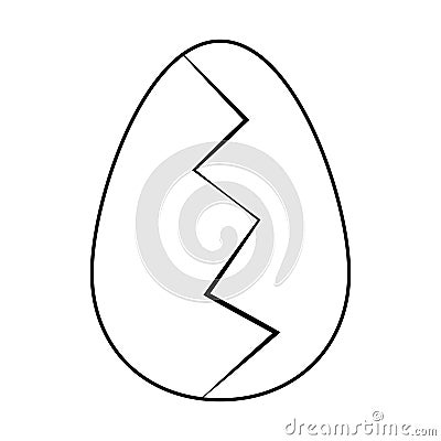 Vector. Egg in flat style. The monochrome object is isolated on a white background. Icon, logo Stock Photo