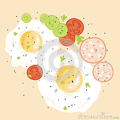 Egg breakfast illustration Vector Illustration