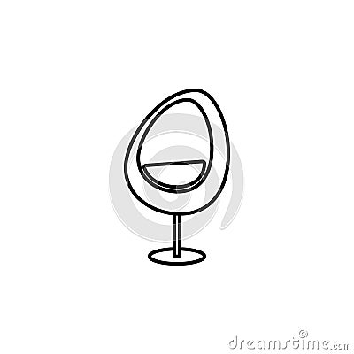 egg chair icon. Element of furniture for mobile concept and web apps. Thin line icon for website design and development, app deve Stock Photo