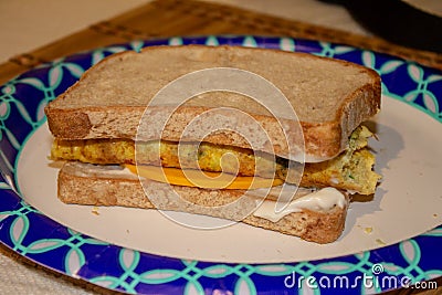 Egg and Cheese Sandwhich Stock Photo