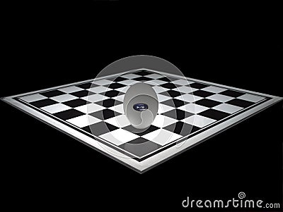 Egg on the chessboard Stock Photo