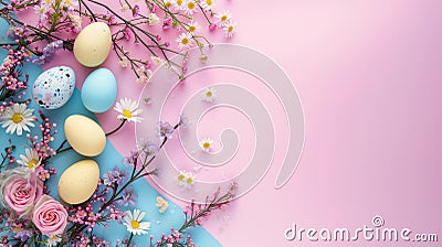 Egg-citing Spring: A Vibrant Graphic Design Celebration in the C Stock Photo