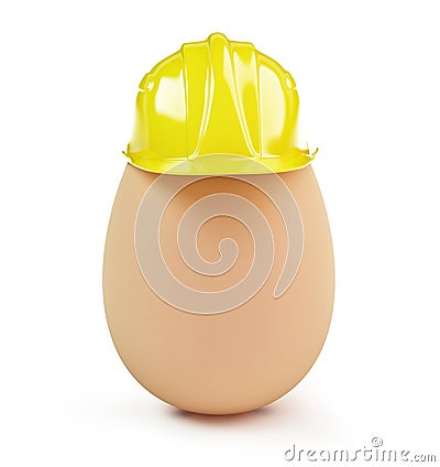 Egg construction helmet Stock Photo