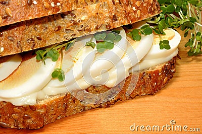 Egg And Cress Sandwich Stock Photo