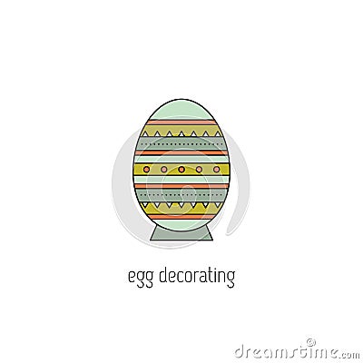 Egg decorating line icon Vector Illustration