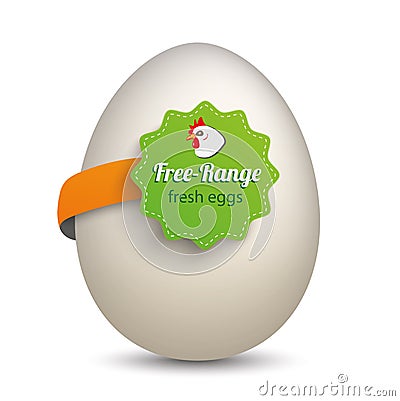 Egg Free Range Label Vector Illustration