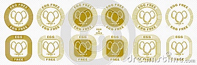 Egg free stamp package 2 Vector Illustration