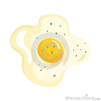 egg fried breakfast food Vector Illustration