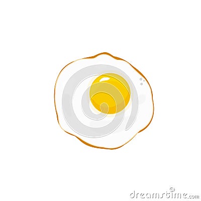 Egg fried vector icon isolated on white, flat style scrambled egg, omelet Vector Illustration