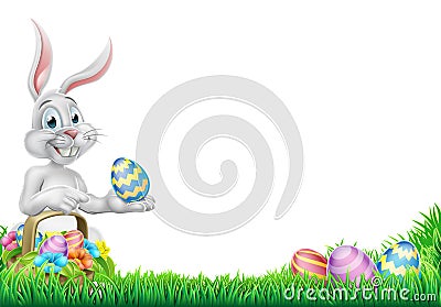 Egg Hunt Easter Bunny Rabbit Design Vector Illustration